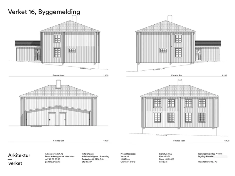 Fasade fra byggesøknad