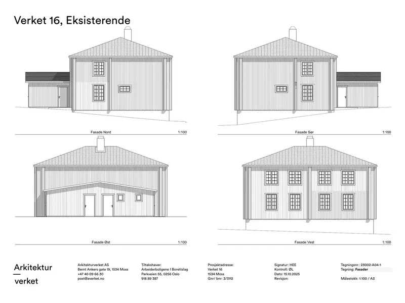 Fasade fra byggesøknad