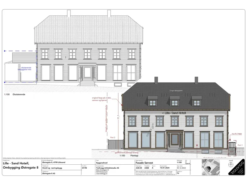 Fasade fra byggesøknad