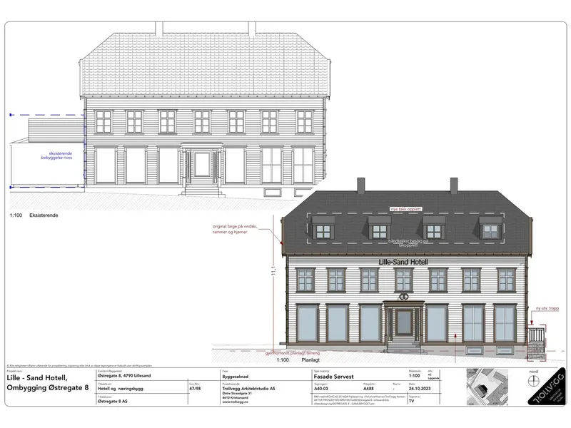 Fasade fra byggesøknad