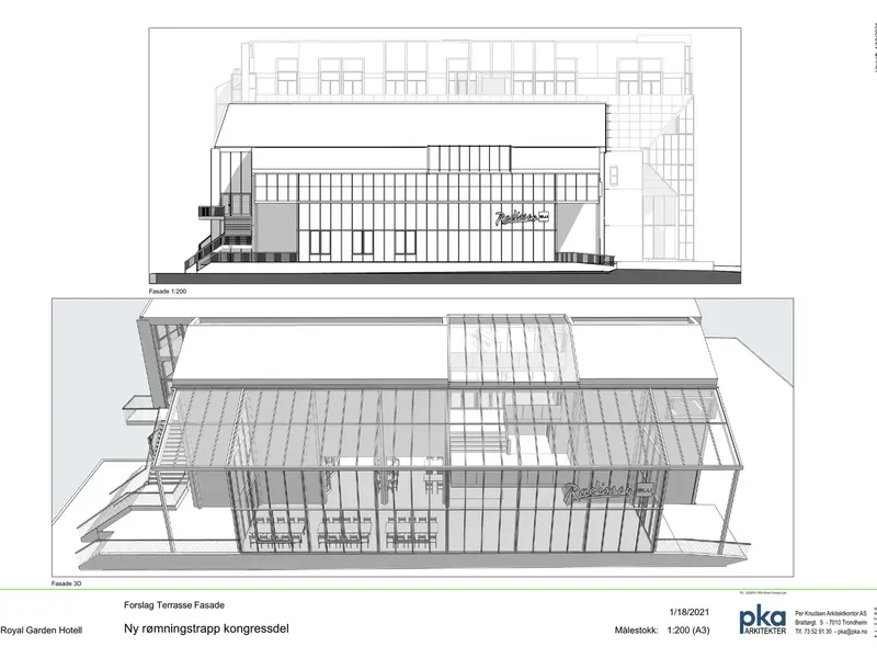 Fasade fra byggesøknad