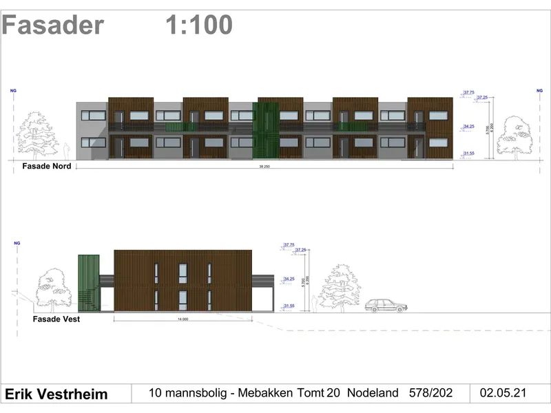 Fasade fra byggesøknad