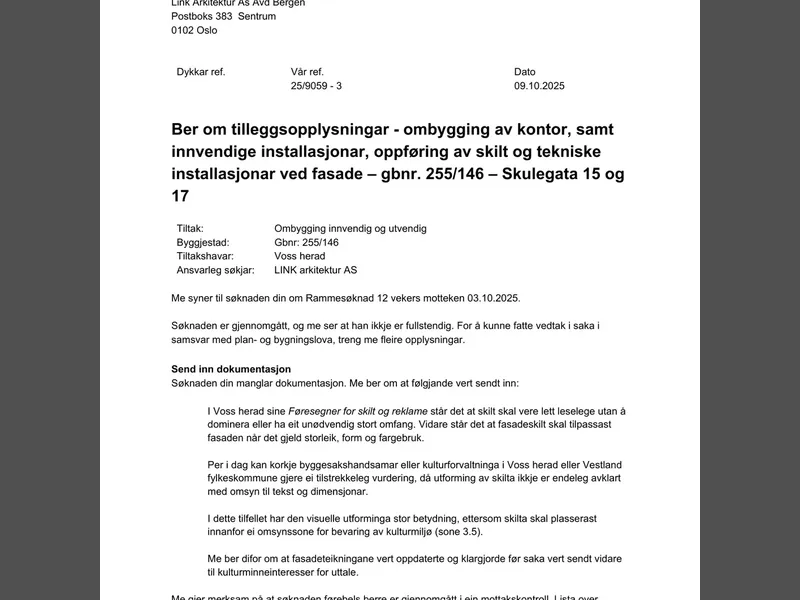 Fasade fra byggesøknad