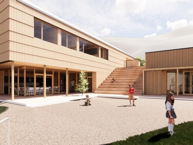 Granvin barnehage i Voss herad. Illustrasjon: HLM Arkitektur