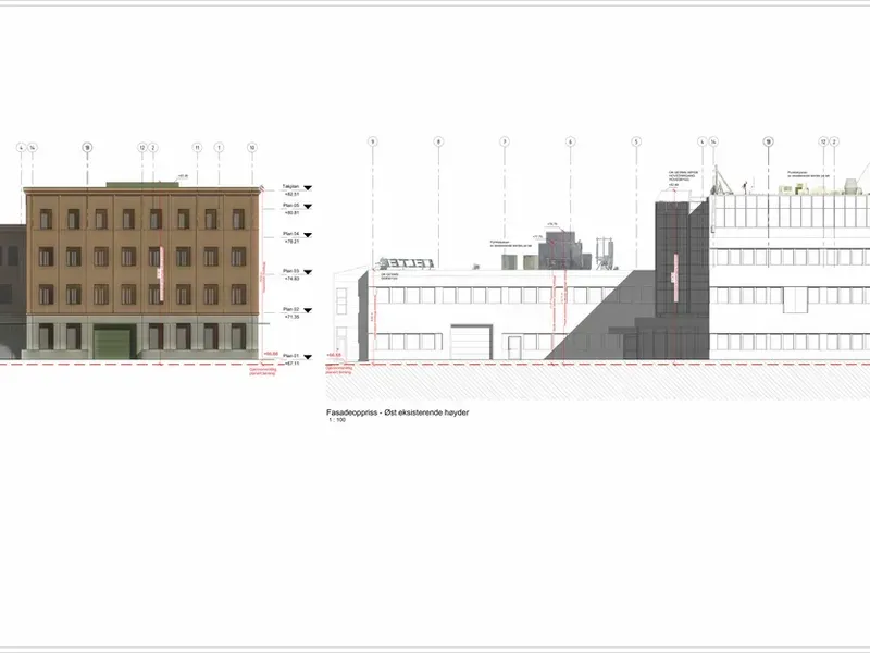 Fasade fra byggesøknad
