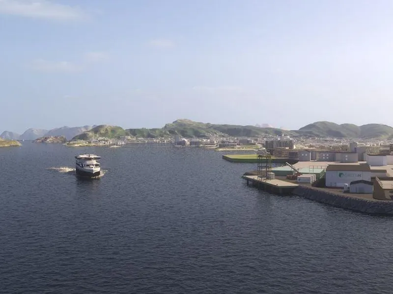 Illustrasjon av hydrogenanlegget i Bodø