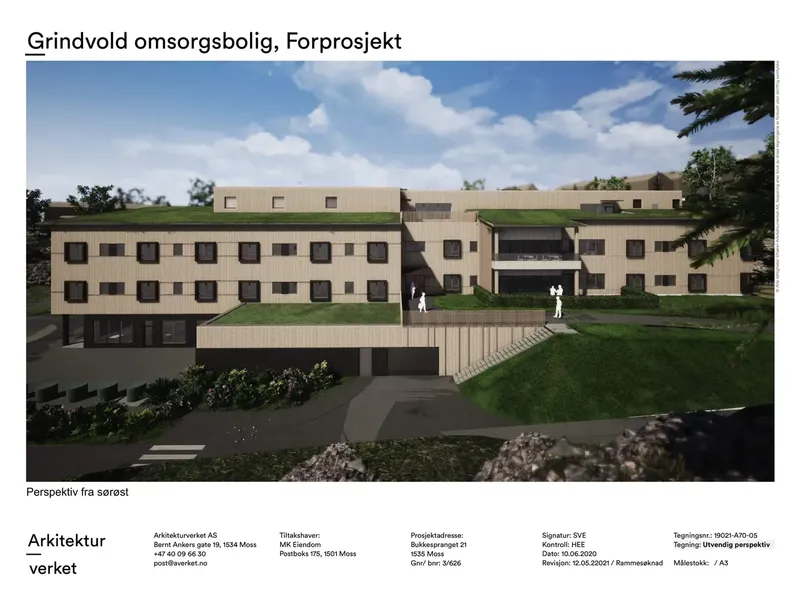 Perspektiv fra byggesøknad