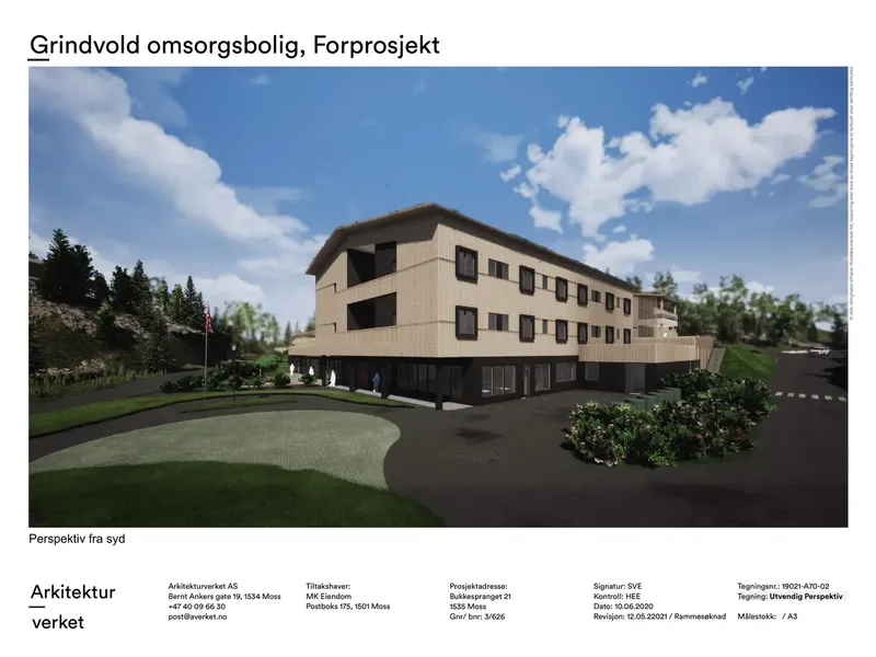 Perspektiv fra byggesøknad