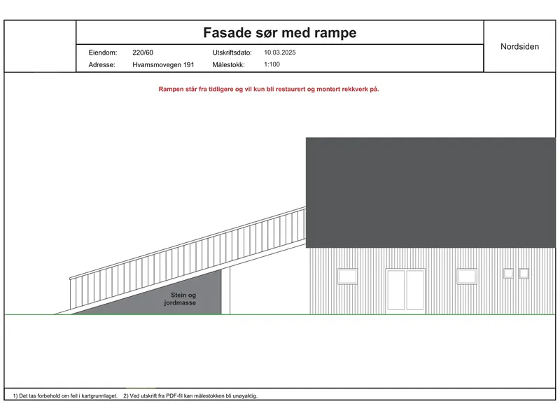 Fasade fra byggesøknad