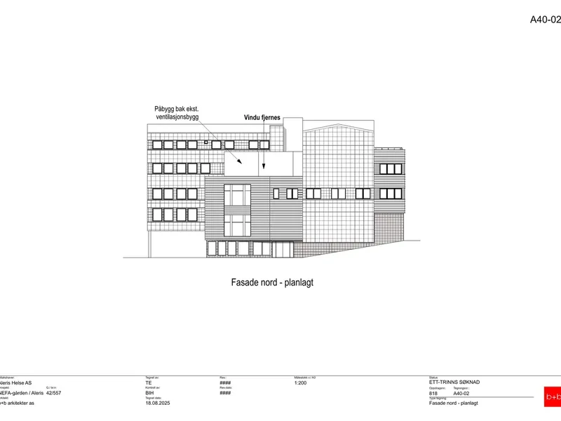 Fasade fra byggesøknad