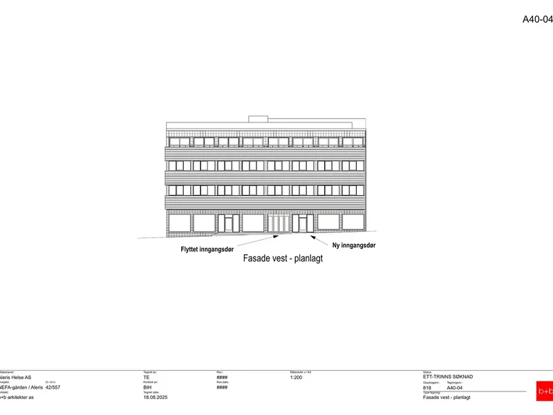 Fasade fra byggesøknad