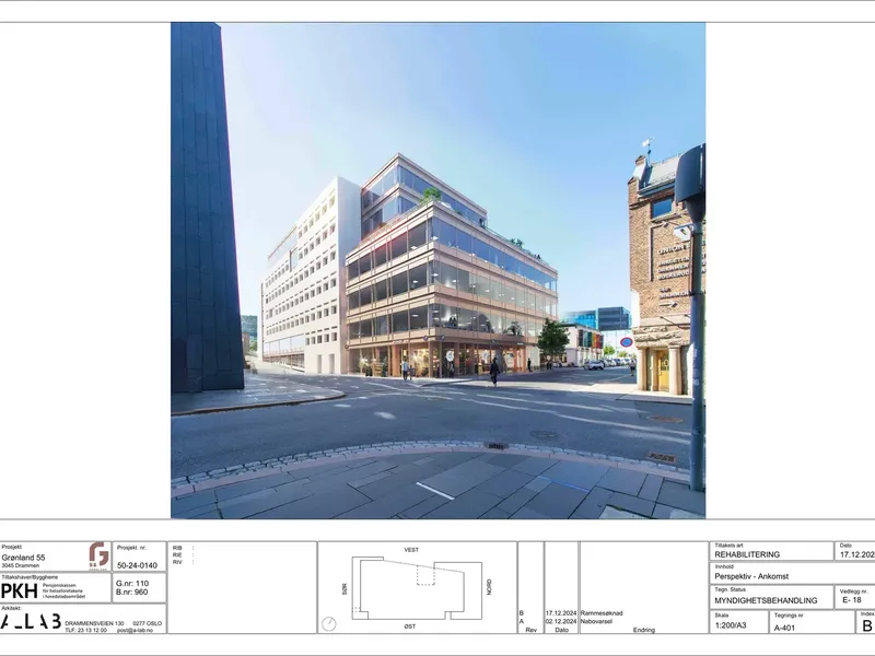 Perspektiv fra byggesøknad