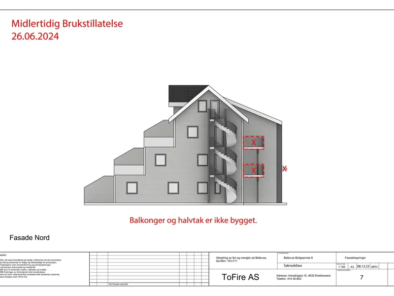Fasade fra byggesøknad