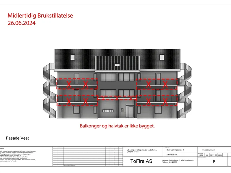 Fasade fra byggesøknad