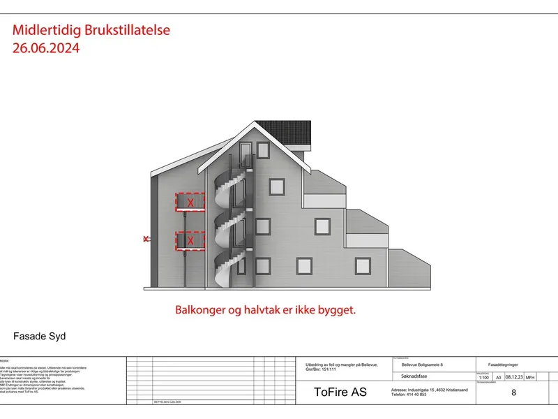 Fasade fra byggesøknad