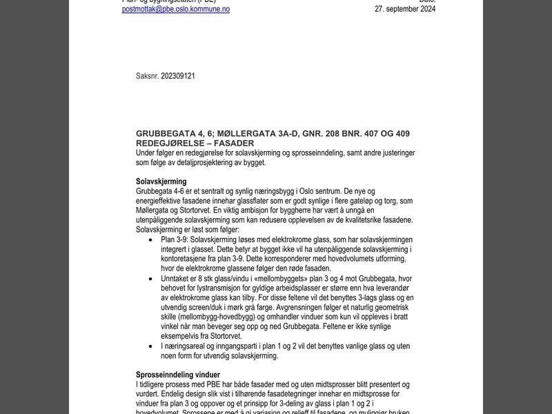 Fasade fra byggesøknad