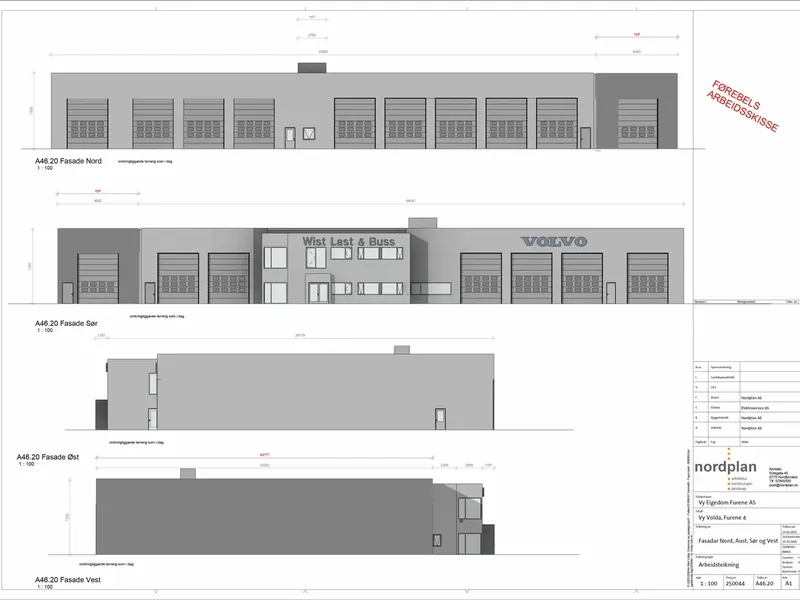 Fasade fra byggesøknad