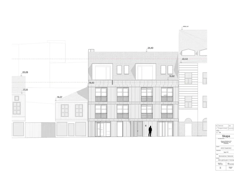 Fasade fra byggesøknad