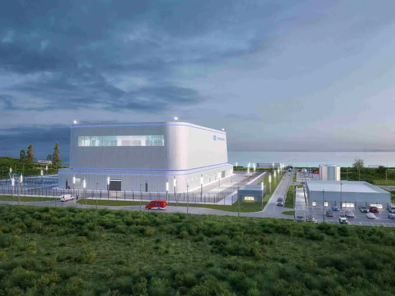 Illustrasjon av et kjernekraftverk som kan produsere 2,5 TWh i året, utviklet av GE-Hitachi Nuclear