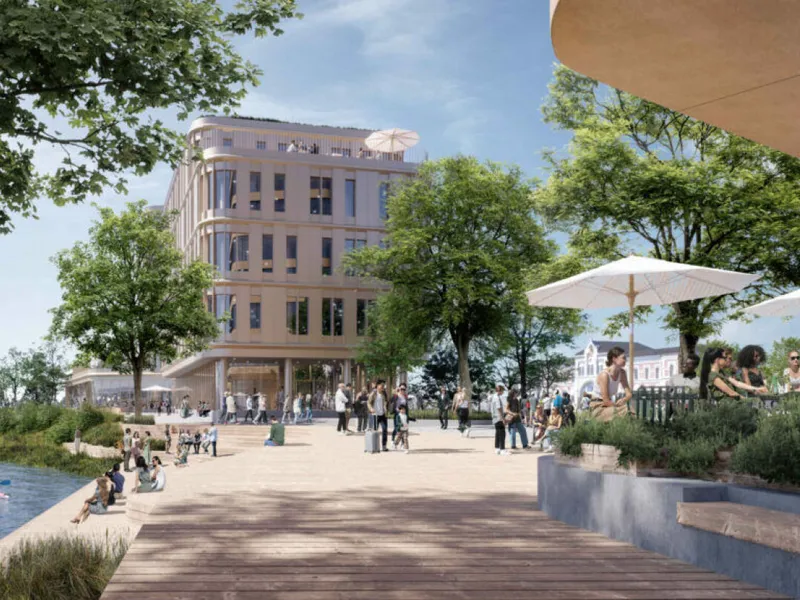 Betonmast Innlandet har inngått kontrakt med Hamar Science Park AS om utvikling av en teknologi- og innovasjonshub på Hamar.. Illustrasjon: Arkitema
