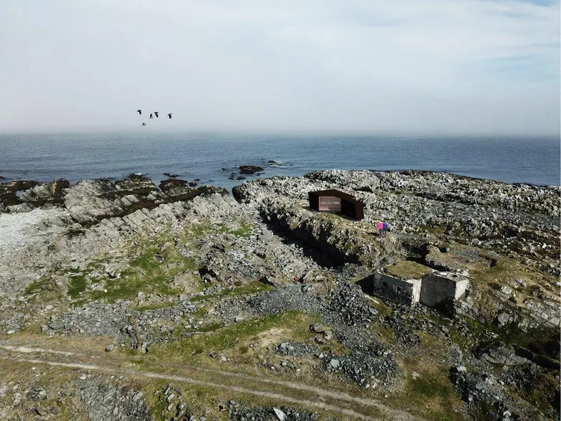 Hamningberg fuglekikkerskjul. Arkitekt og illustrasjon Biotope