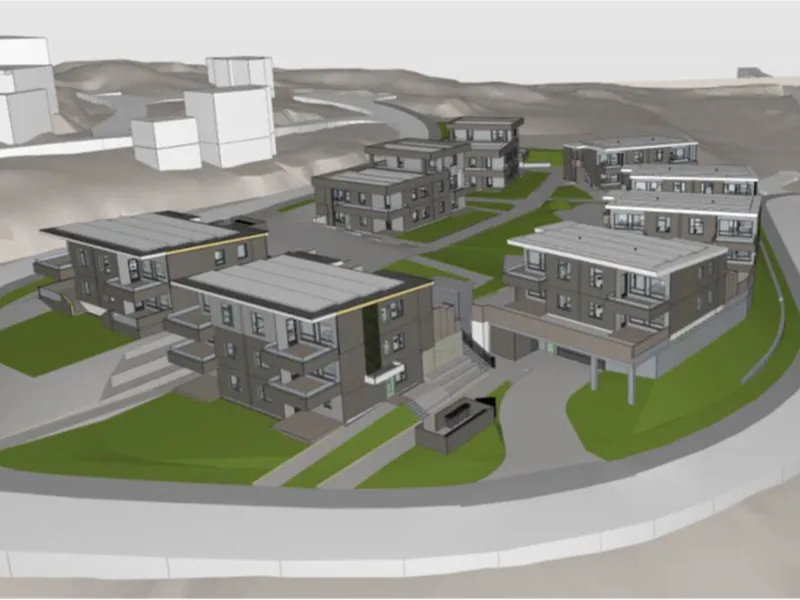 Hatlandsåsen på Stord. Illustrasjon: Tysseland Arkitektur.