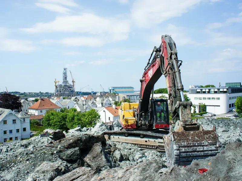 Fra anleggsområde er det god utsikt over Haugesund.