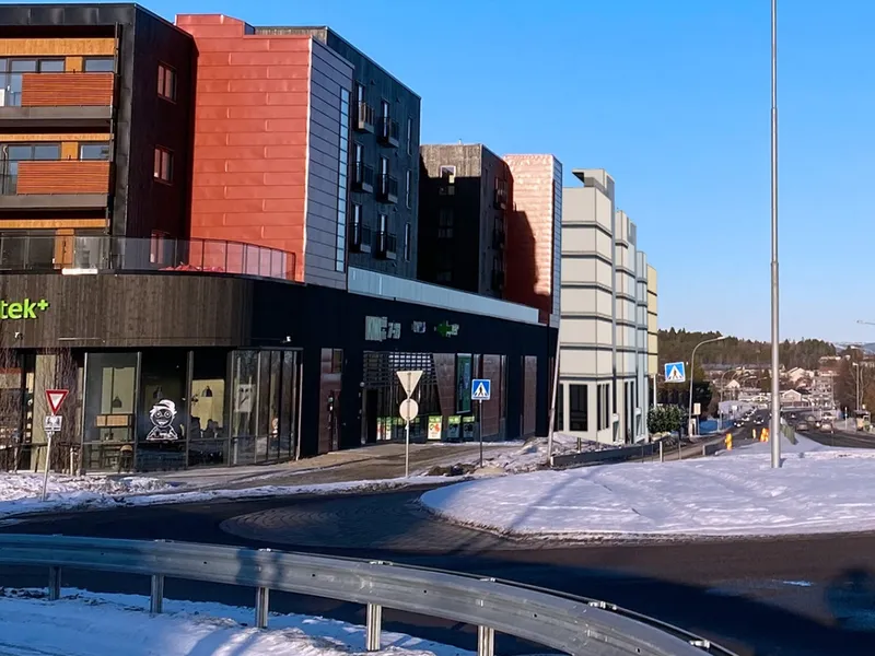 Perspektiv fra Byåsveien mot sør (Fotomontasje: Norconsult)