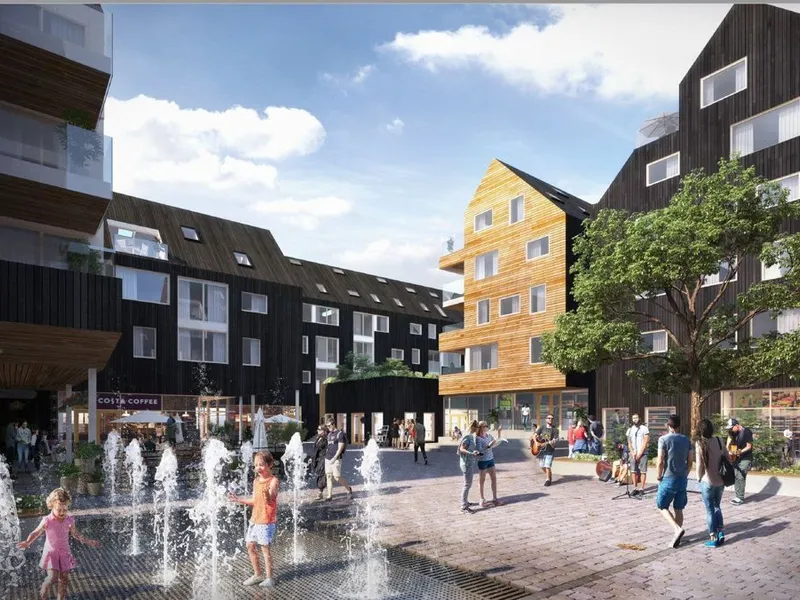 Heggedal Torg i Asker, fase 1. Ill. Vigsnæs + Kosberg ++ Arkitekter AS
