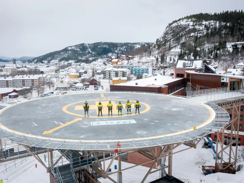 Helikopterplattform ved Sykehuset Namsos.. Foto: Kommunikasjonshuset Trio Media.