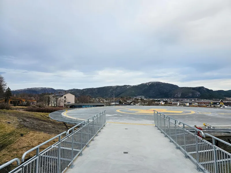 Helikopterplattform ved Sykehuset Namsos.. Foto: GL-Bygg