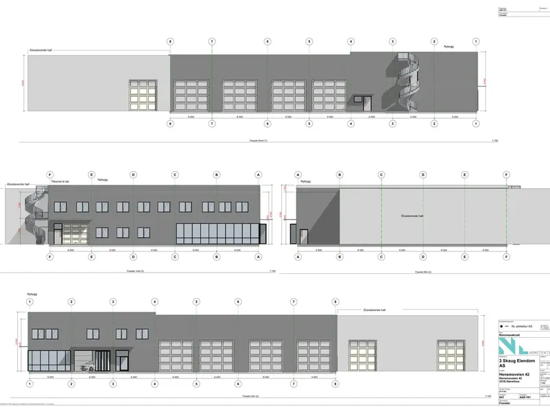 Fasade fra byggesøknad