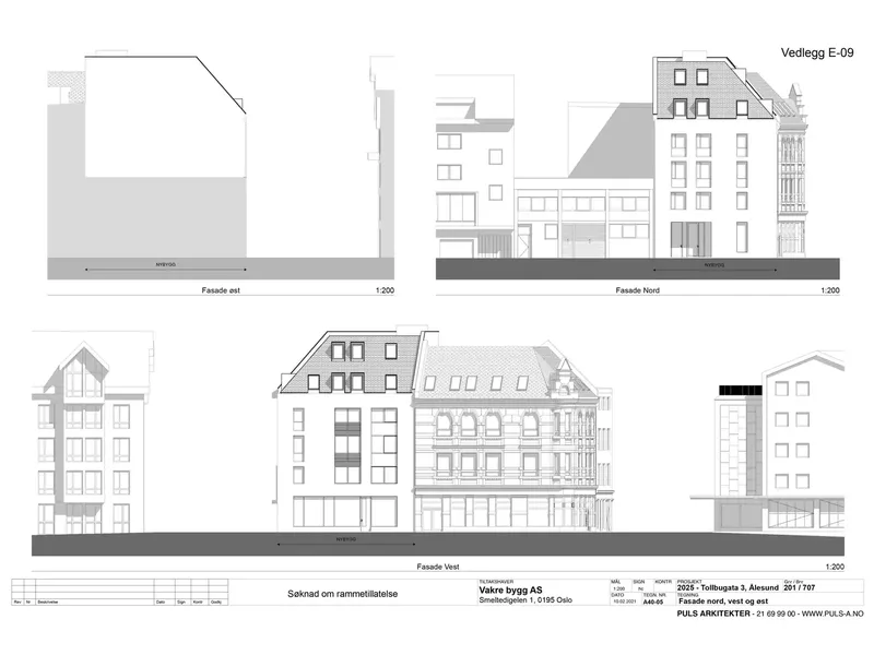 Fasade fra byggesøknad