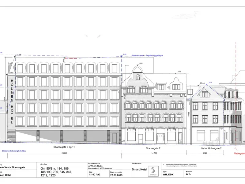 Fasade fra byggesøknad