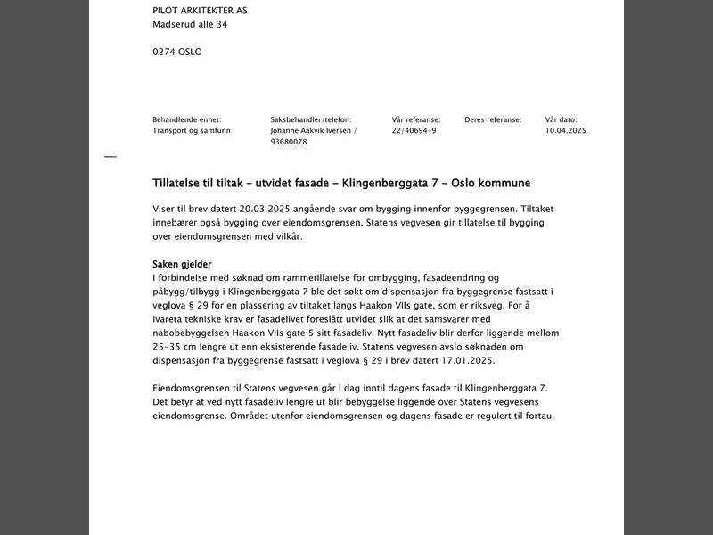 Fasade fra byggesøknad