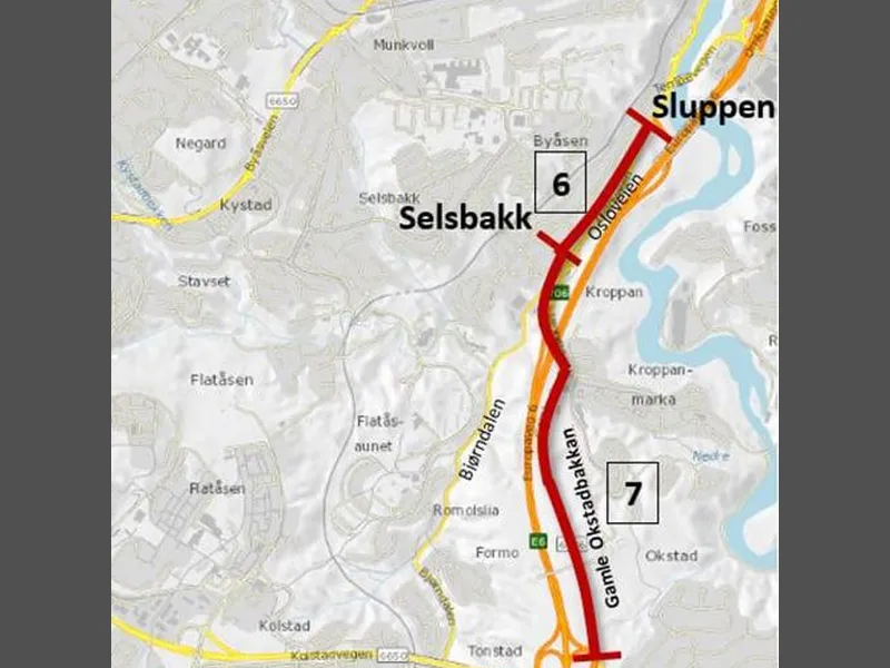 Kart Sykkelruter Sluppen-Tonstad