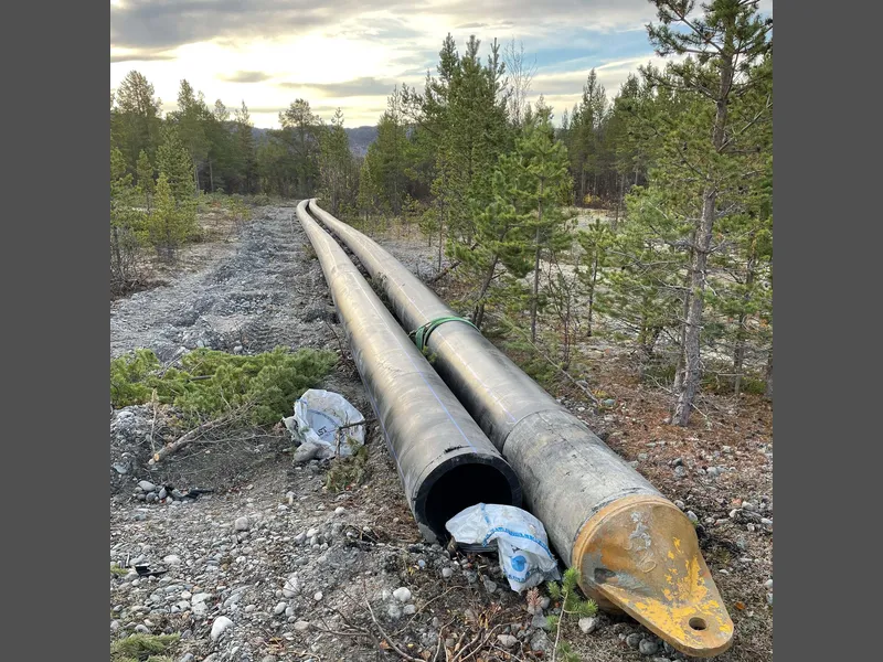 vannrør på bakken
