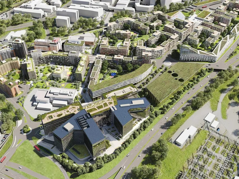 Construction City utvikles på Ulven i Hovinbyen, som er Oslos største byutviklingsområde. Illustrasjon: LINK Arkitektur / 3D Estate.