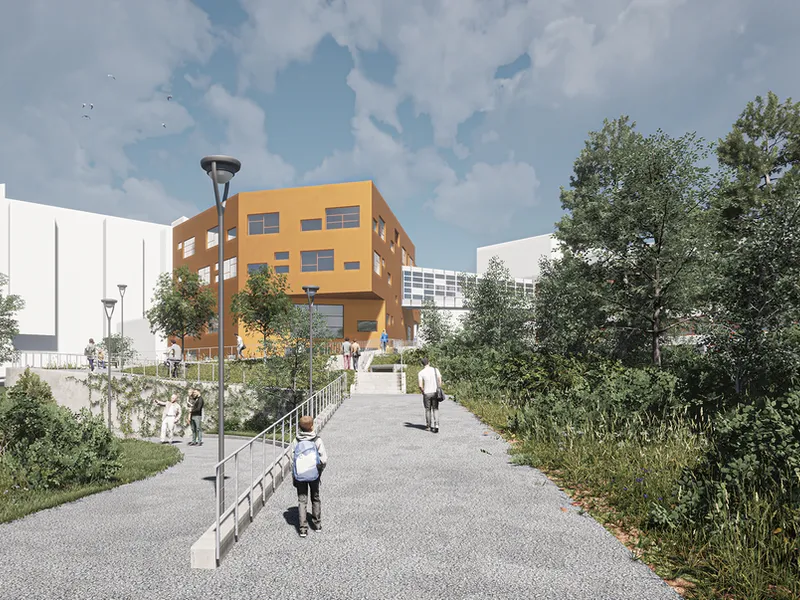 Foreløpig arbeidsskisse av prosjektet. Illustrasjon: Arkitektkontoret GASA / LINK Arkitektur / Oslobygg KF