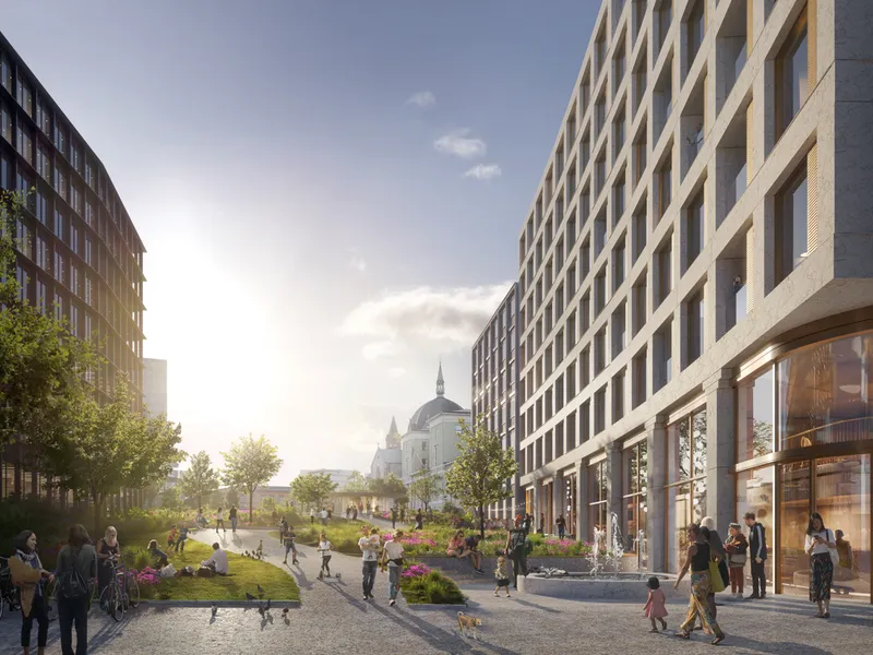 Hoxton Oslo åpner i 2027 og får utsyn over den store regjeringsparken. Hotellet får 144 rom, bar og restauranter. Som nabo får hotellet fotohuset Deich, med museum og spisesteder. Illustrasjon: Powerhouse Company