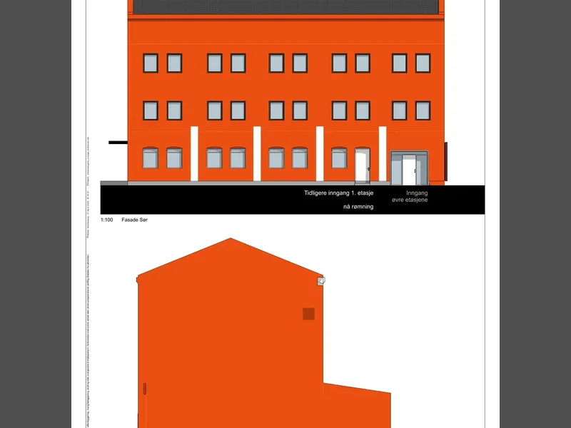 Fasade fra byggesøknad