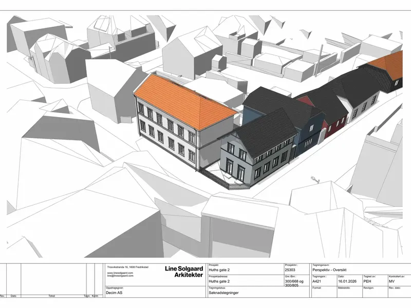 Perspektiv fra byggesøknad