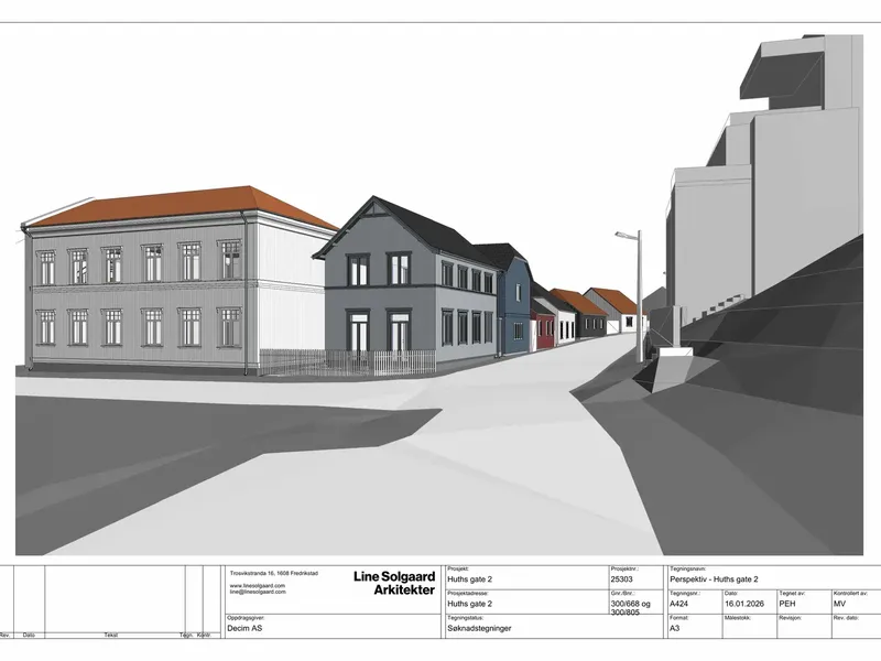 Perspektiv fra byggesøknad