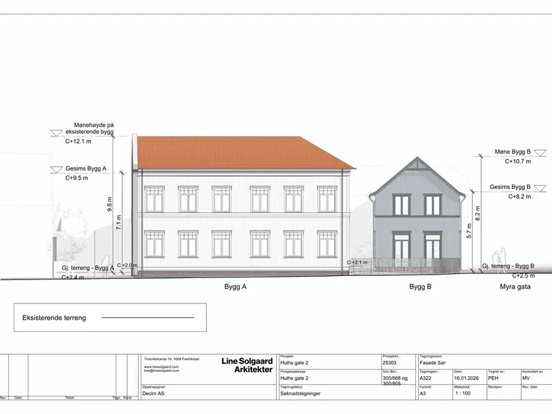 Fasade fra byggesøknad