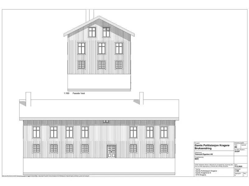 Fasade fra byggesøknad