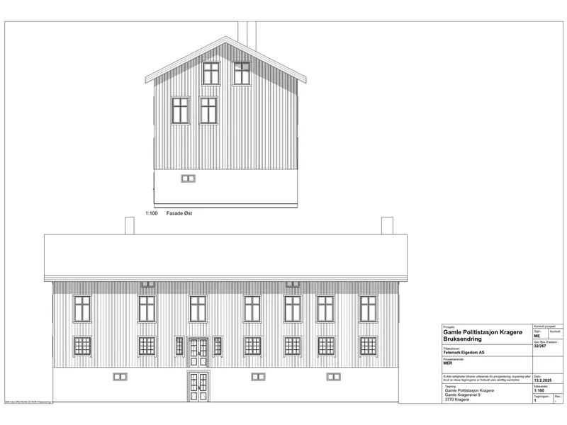 Fasade fra byggesøknad