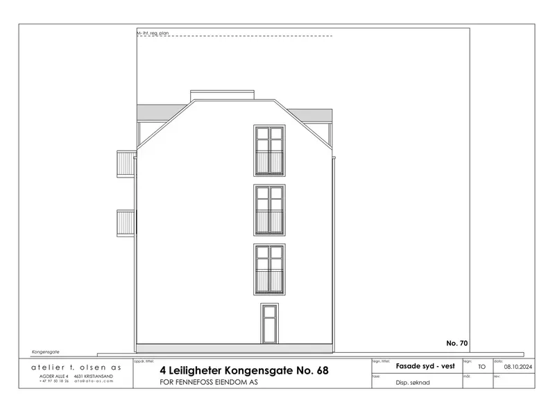 Fasade fra byggesøknad