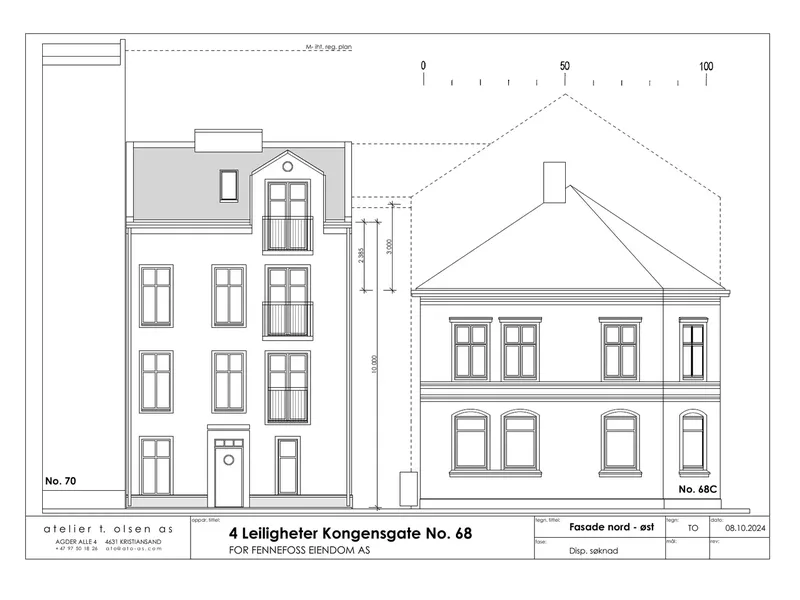 Fasade fra byggesøknad