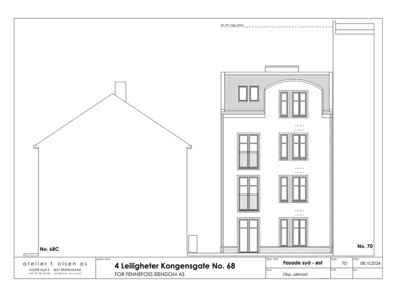 Fasade fra byggesøknad