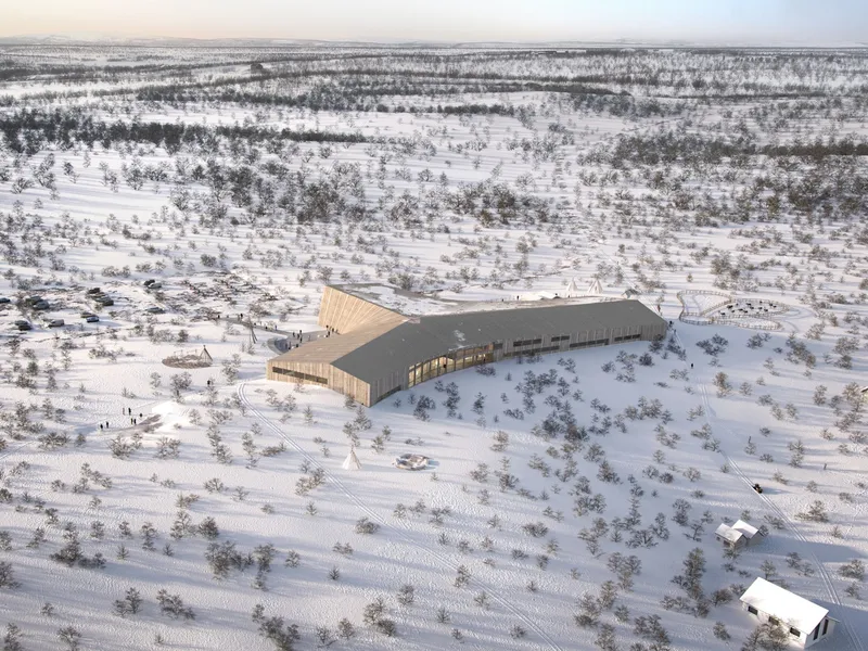 Samisk skole og teater fra luften